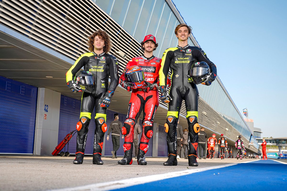 Marco Bezzecchi, VR46 Racing Team, Francesco Bagnaia, Ducati Team, Luca Marini, VR46 Racing Team